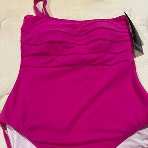 NWT Gottex One-Shoulder Fuschia Swimsuit